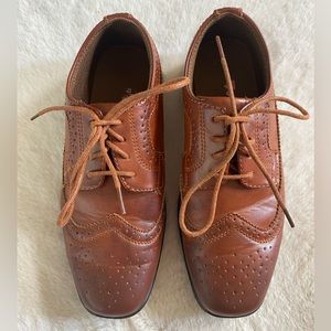 Cognac Brown Bots Loafers Dress Shoes - size 4